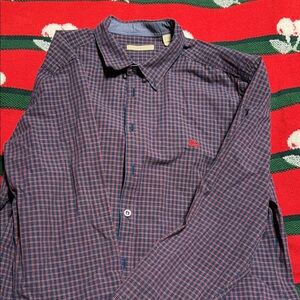 Burberry Brit Men's Plaid Shirt - Navy and Red